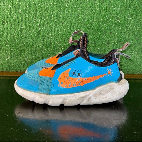 Nike Flex Runner 2 Blue Orange FV6667-400 Toddler Size 10C - Picture 1 of 6